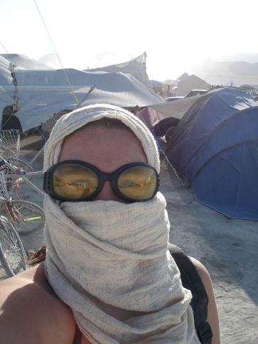Caroline at Burning Man - circa 2009